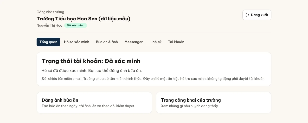 Tổng quan cổng nhà trường