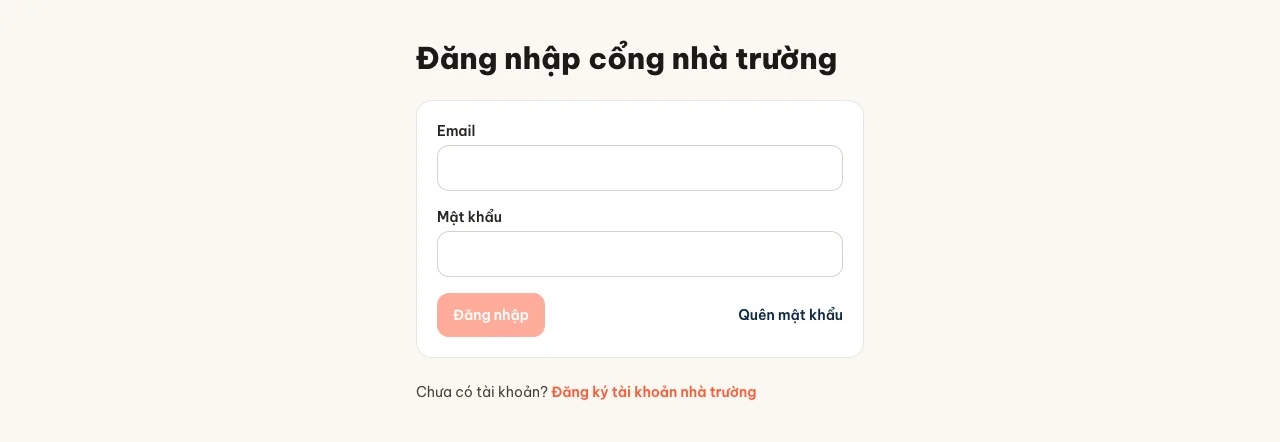 Trang đăng nhập cổng nhà trường