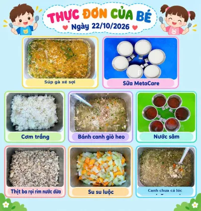 Ảnh bữa ăn Thứ Năm, ngày 22/10/2026