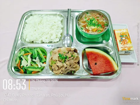 Ảnh bữa ăn Thứ Hai, ngày 26/10/2026