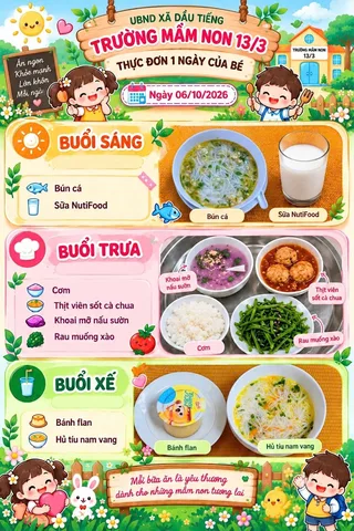 Ảnh bữa ăn Thứ Sáu, ngày 13/03/2026