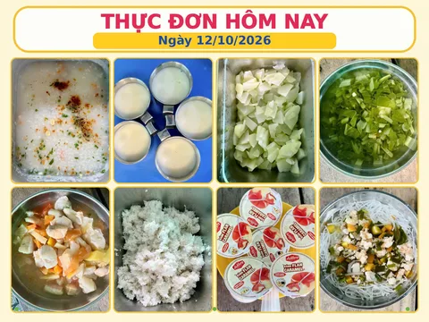 Ảnh bữa ăn Thứ Hai, ngày 12/10/2026