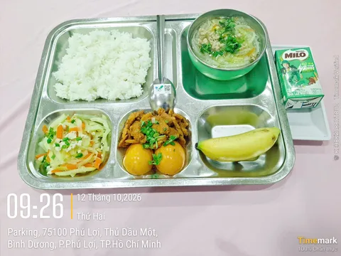Ảnh bữa ăn Thứ Hai, ngày 12/10/2026