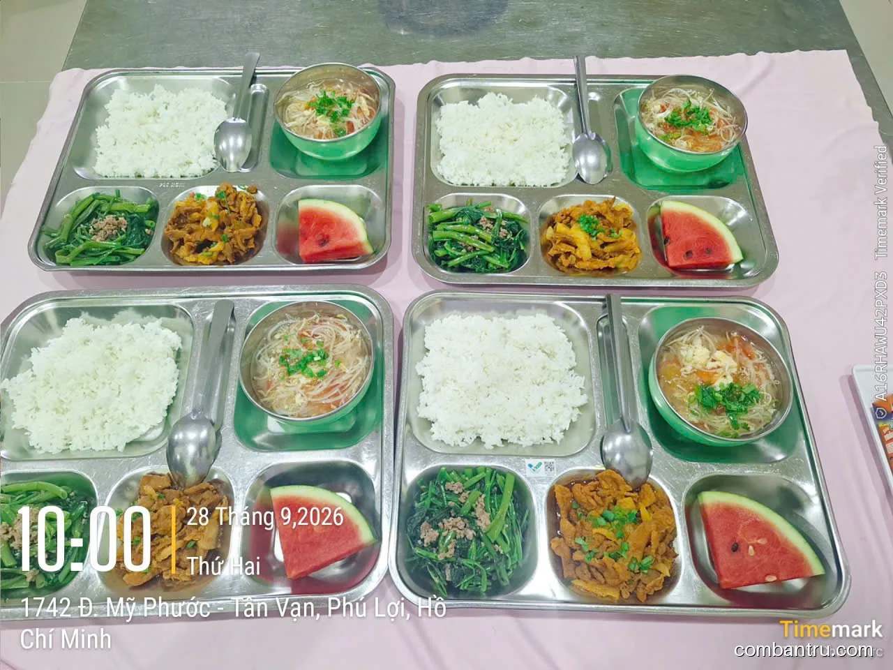 Ảnh bữa ăn Thứ Hai, ngày 28/09/2026 tại Trường TH Phú Lợi 2: THPL2 - Suất ăn minh bạch - Bữa trưa và bữa xế - Ngày 28 tháng 9 năm 2026