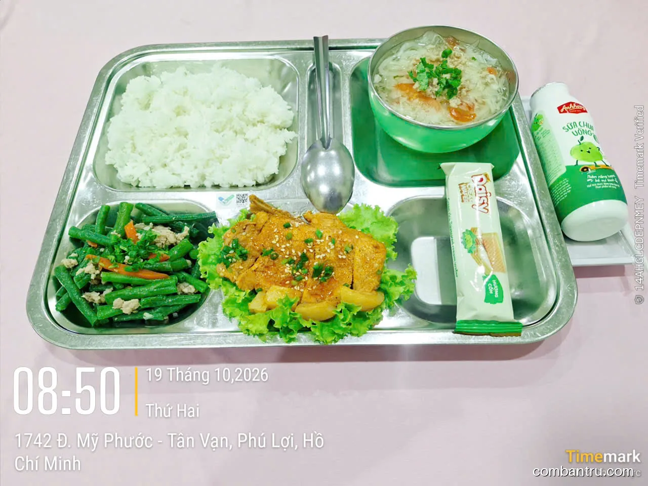 Ảnh bữa ăn Thứ Hai, ngày 19/10/2026 tại Trường TH Phú Lợi 2: THPL2 - Bữa ăn minh bạch - Bữa trưa và bữa xế - Ngày 19 tháng 10 năm 2026