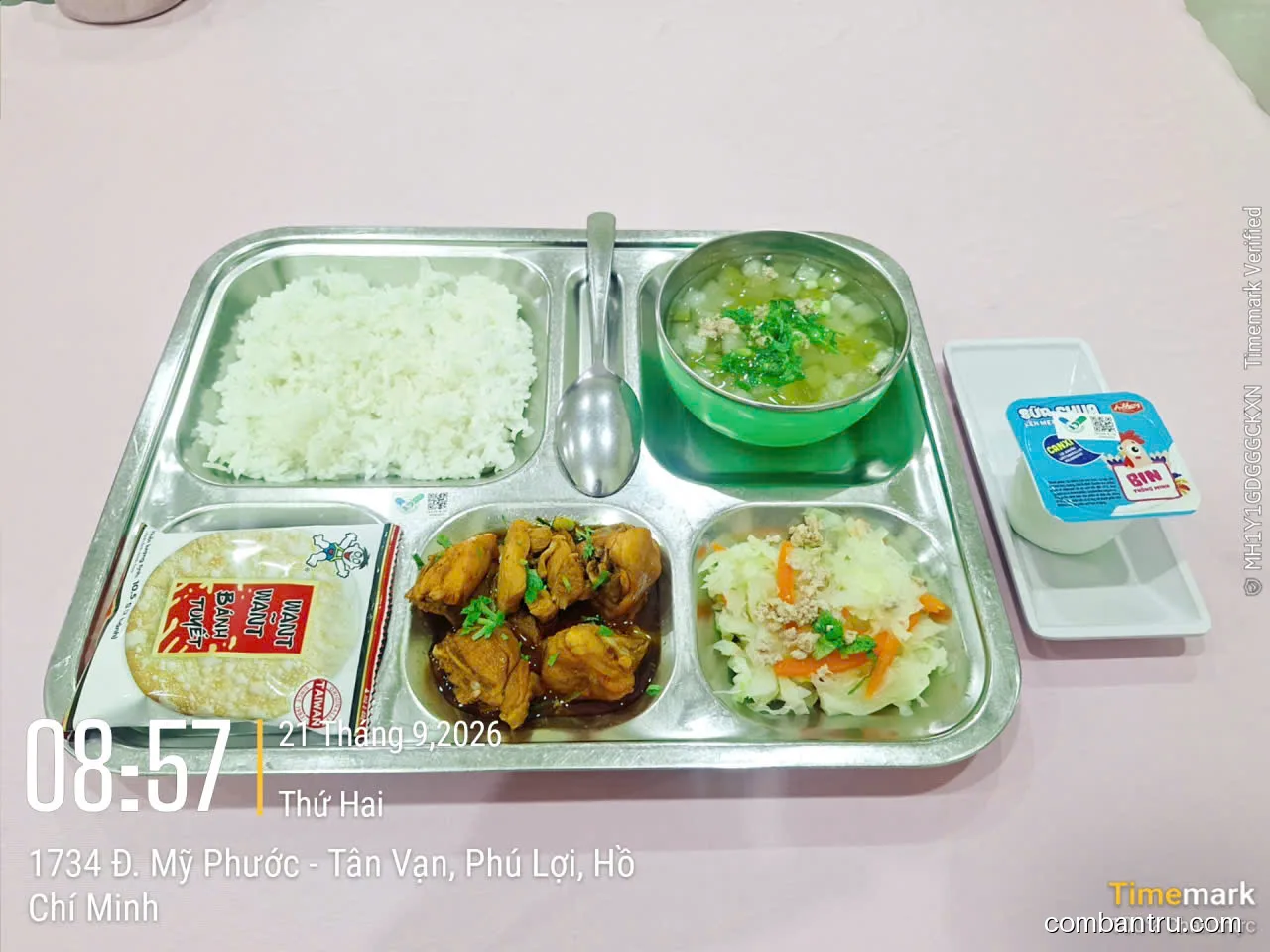 Ảnh bữa ăn Thứ Hai, ngày 21/09/2026 tại Trường TH Phú Lợi 2: THPL2 - Suất ăn minh bạch - Bữa trưa và bữa xế - Ngày 21 tháng 9 năm 2026