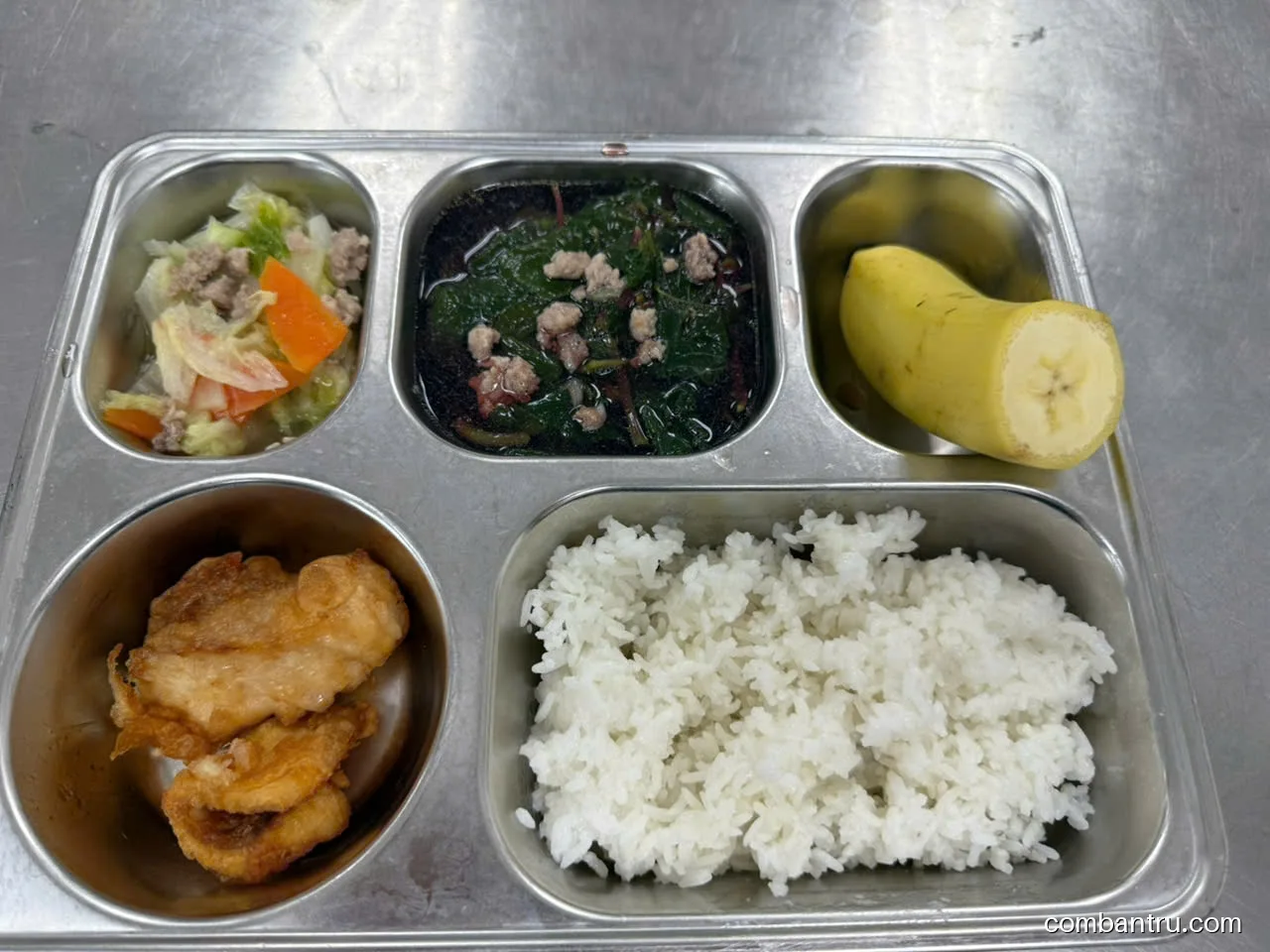 Ảnh bữa ăn Thứ Ba, ngày 06/10/2026 tại Trường Tiểu học Ngô Mây: KHẨU PHẦN ĂN BÁN TRÚ NGÀY 06/10/2026