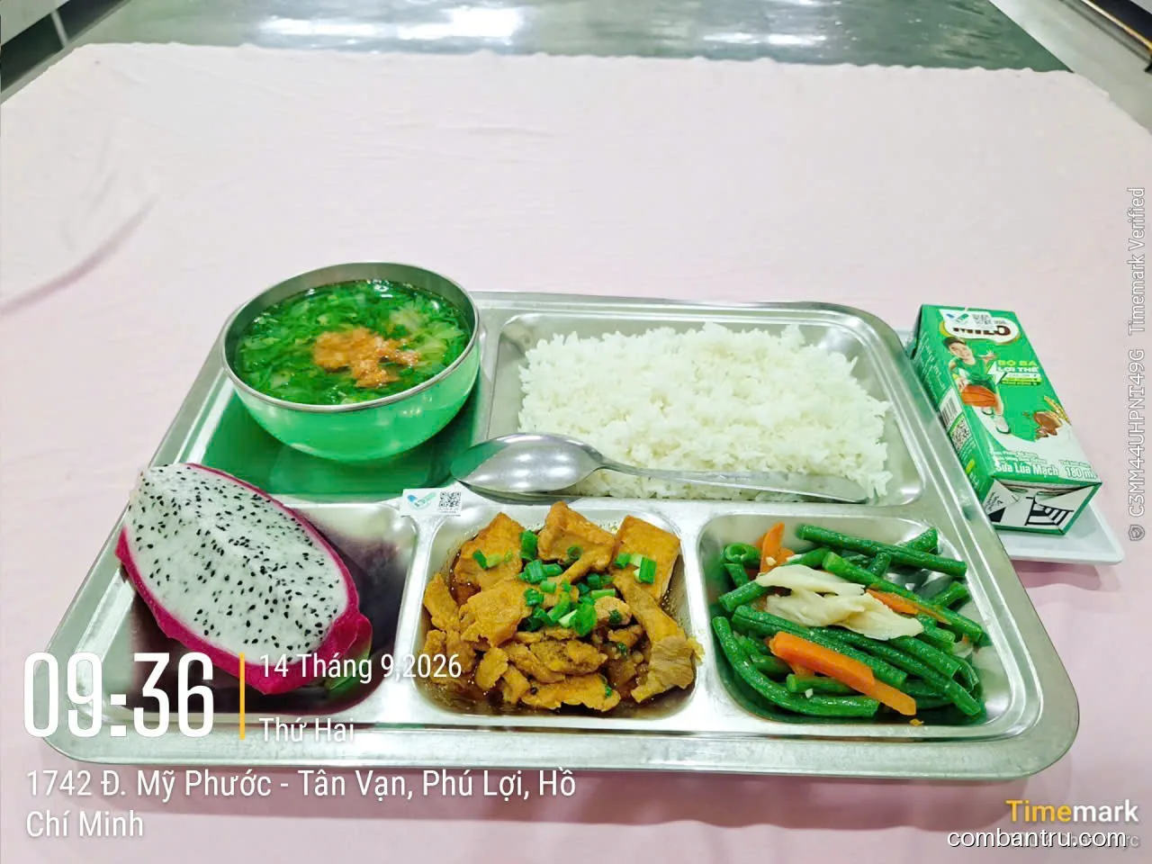 Ảnh bữa ăn Thứ Hai, ngày 14/09/2026 tại Trường TH Phú Lợi 2: THPL2 - Suất ăn minh bạch - Bữa trưa và bữa xế - Ngày 14 tháng 9 năm 2026